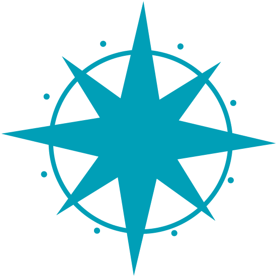 blue compass rose icon